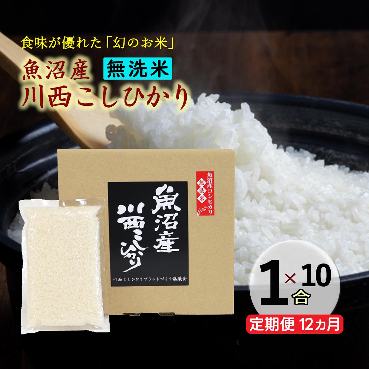【ふるさと納税】【定期便/全12回】無洗米 魚沼産こしひかり1合×10袋 お届け:準備でき次第、順次発送|新潟県十日町市