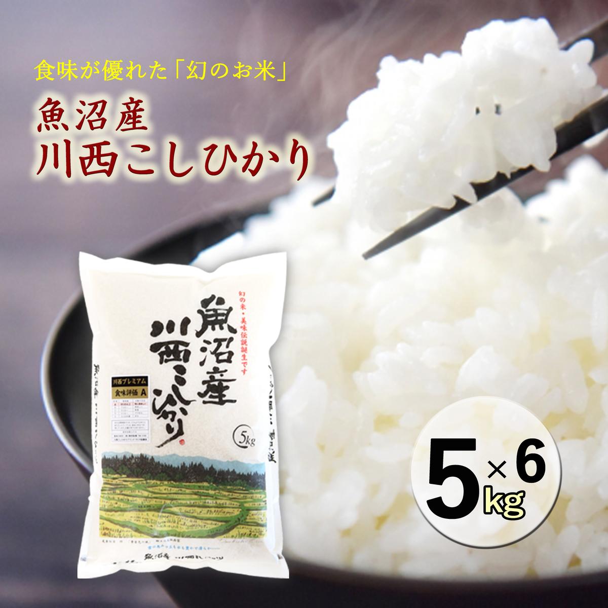 【ふるさと納税】魚沼産川西こしひかり5kg&times;6　お届け：準備でき次第、順次発送｜新潟県十日町市