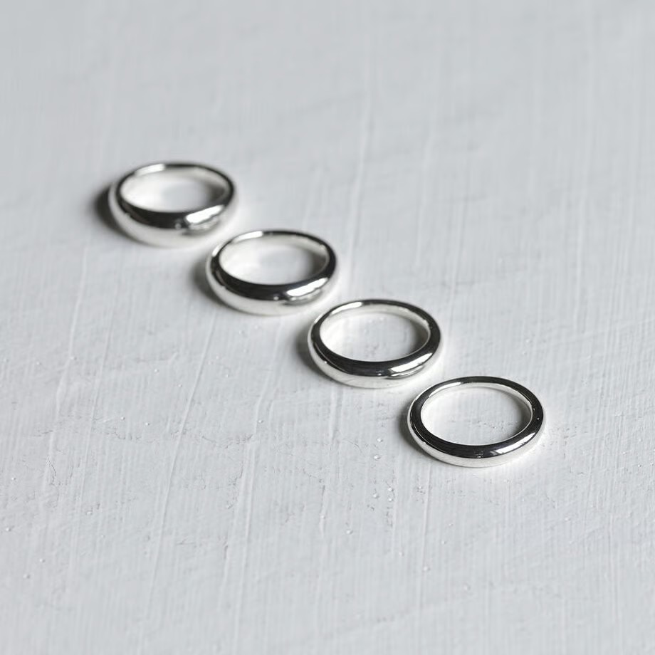 【ふるさと納税】甲丸輪っか Laugh＆Yoke Oval-S Oval-M Oval-L Oval-LL｜3.2～6.1粍｜しろがね色925｜AD｜株式会社 三雄芸術