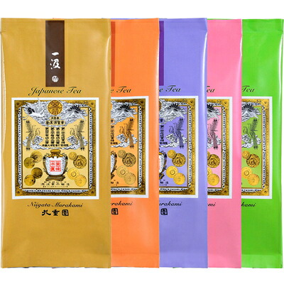 【ふるさと納税】 村上銘茶詰合せ「七彩の詩」Ｂ 合計約200g 飲料 茶葉 お茶 日本茶 緑茶 ブランド 詰め合わせ セット 飲み比べ 新潟県 村上市 常温 B4055｜新潟県村上市