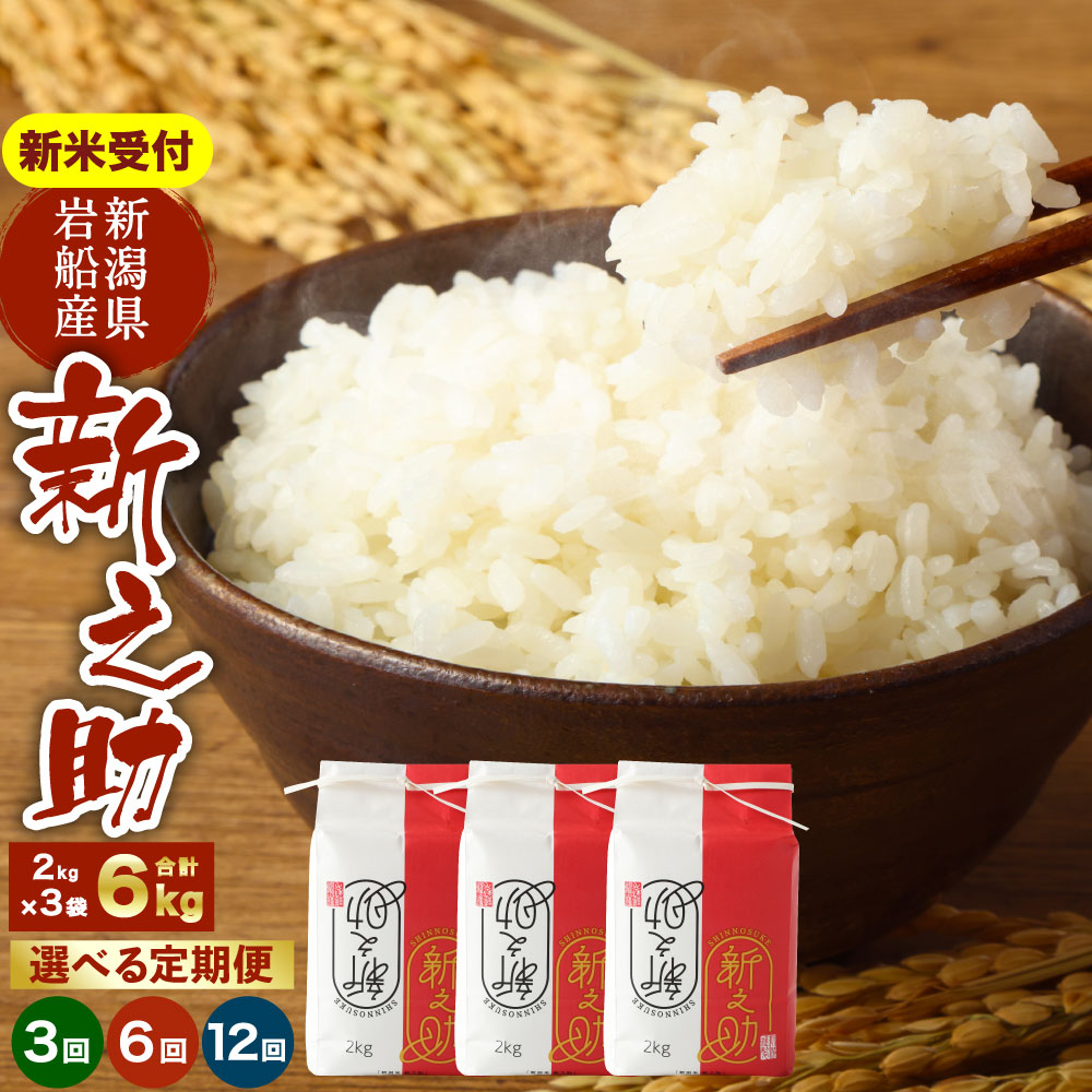 【ふるさと納税】 【新米受付・令和8年産米】【定期便】【お届け回数が選べる】新潟県村上市 岩船産 新之助 精米6kg(2kg×3個セット)3回・6回・12回 お米 精米 白米 ご飯 ごはん しんのすけ 毎月 村上市 1050014N 1050015N 1050016N|新潟県村上市