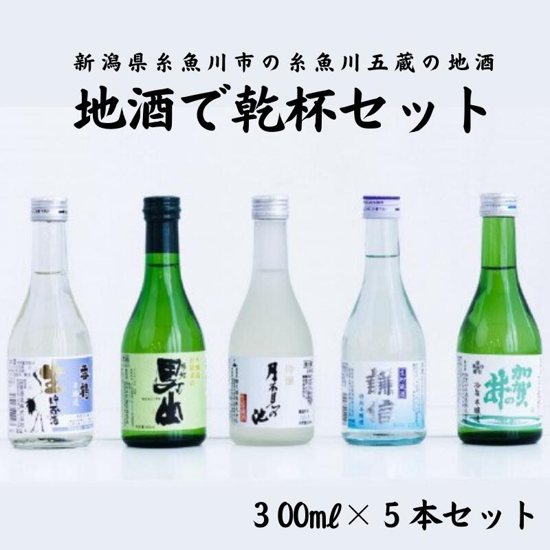 【ふるさと納税】糸魚川の銘酒 ふるさとセット 300ml&times;5本『雪鶴・男山・月不見の池・謙信・加賀の井』 地酒 飲み比べ 新潟県 糸魚川５蔵のお酒 セット 生貯蔵酒 本醸造 吟醸｜新潟県糸魚川市