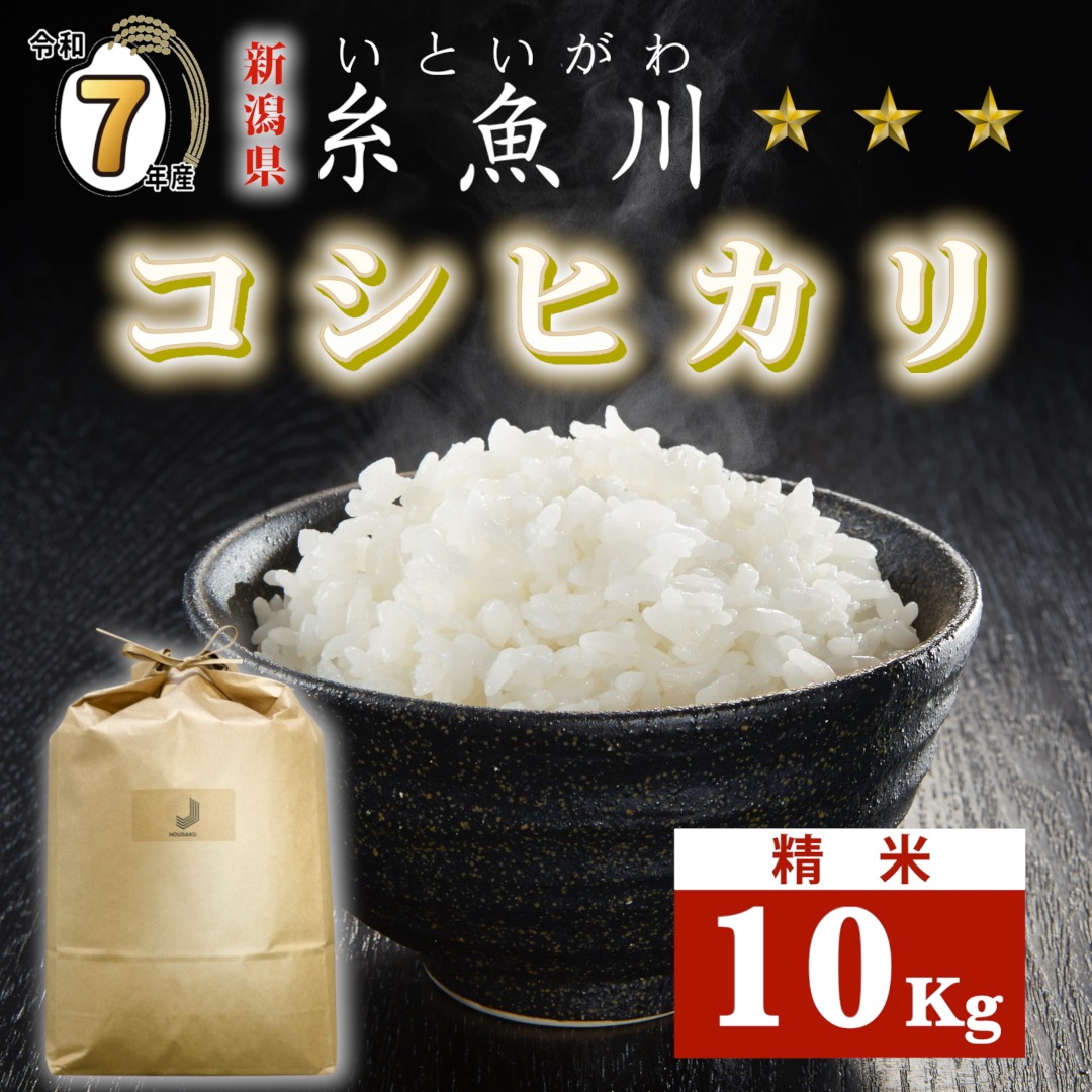 【ふるさと納税】新潟県 糸魚川産 コシヒカリ 10kg《令和7年産》 農家直送 糸魚川 こしひかり 10kg 美味しい 農家自慢 お弁当 お米 白米 おにぎり 2025年｜新潟県糸魚川市