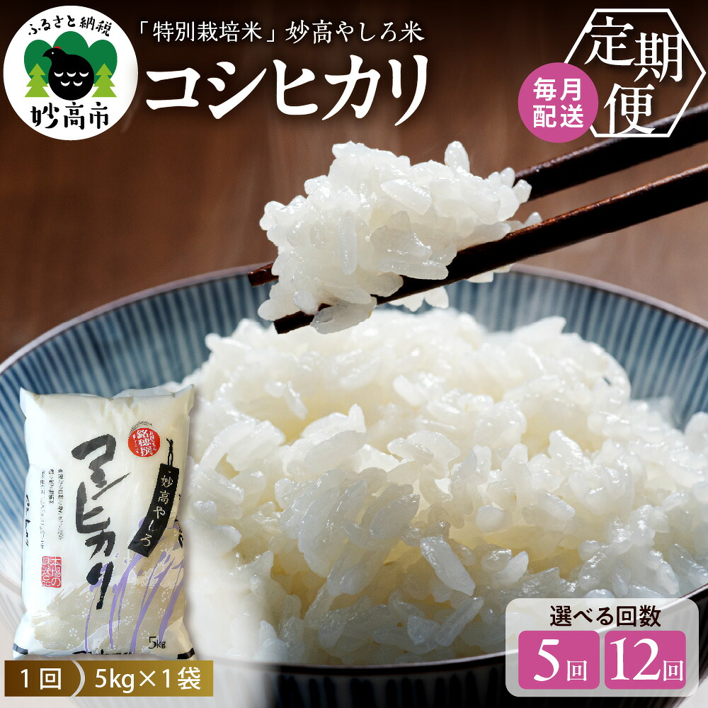 【ふるさと納税】 先行予約 令和8年産 米 定期便 ( 選べる : 5ヵ月 / 12ヶ月 ) 【 11月中旬より発送 】 新潟県 コシヒカリ 5kg 5回 12回 25kg 60kg 妙高やしろ米 定期便 お米 米 コメ 精米 米どころ こめ ご飯 ごはん ライス 弁当 2026年産 新潟県 妙高市|新潟県妙高市