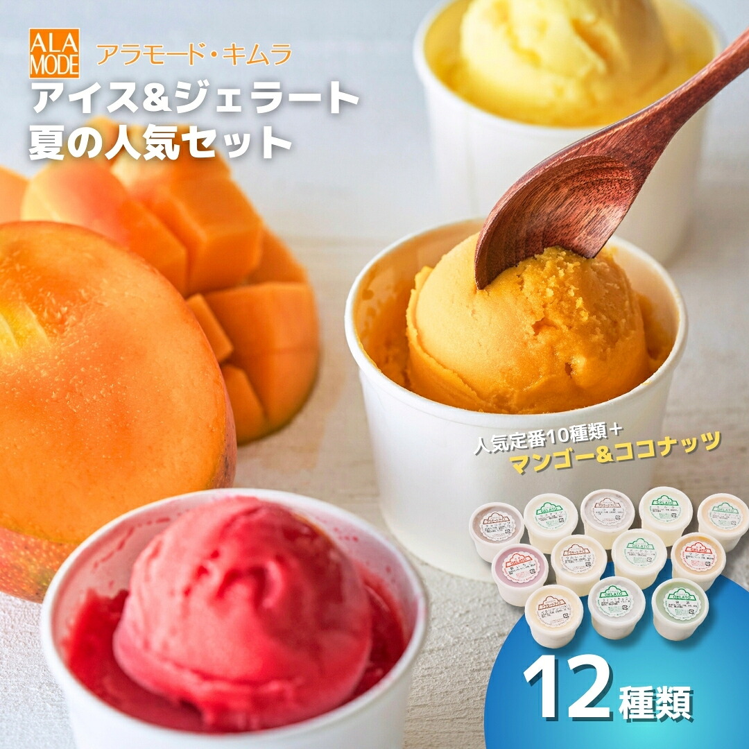 【ふるさと納税】 アイスクリーム ＆ ジェラート 夏の人気セット 12個&times;146ml | 食べ比べ 詰め合わせ セット おすすめ 人気 大好評 スイーツ お取り寄せ 新潟県 五泉市 （有）アラモード・キムラ｜新潟県五泉市