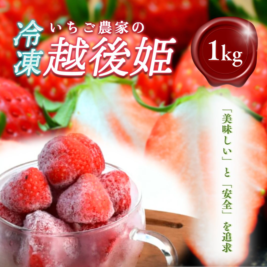 【ふるさと納税】いちご 冷凍いちご 越後姫 1kg 冷凍 イチゴ 苺 果物 フルーツ 新潟　お届け：寄附のご入金後、順次発送いたします。