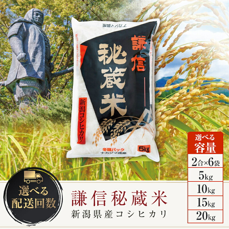 【ふるさと納税】令和7年 新潟県産 コシヒカリ 謙信秘蔵米 真空 窒素挿入 冬眠パック 5kg 10kg 15kg 20kg 5キロ 10キロ 15キロ 20キロ 定期便 精米　お届け：2025年10月上旬～2027年8月31日まで