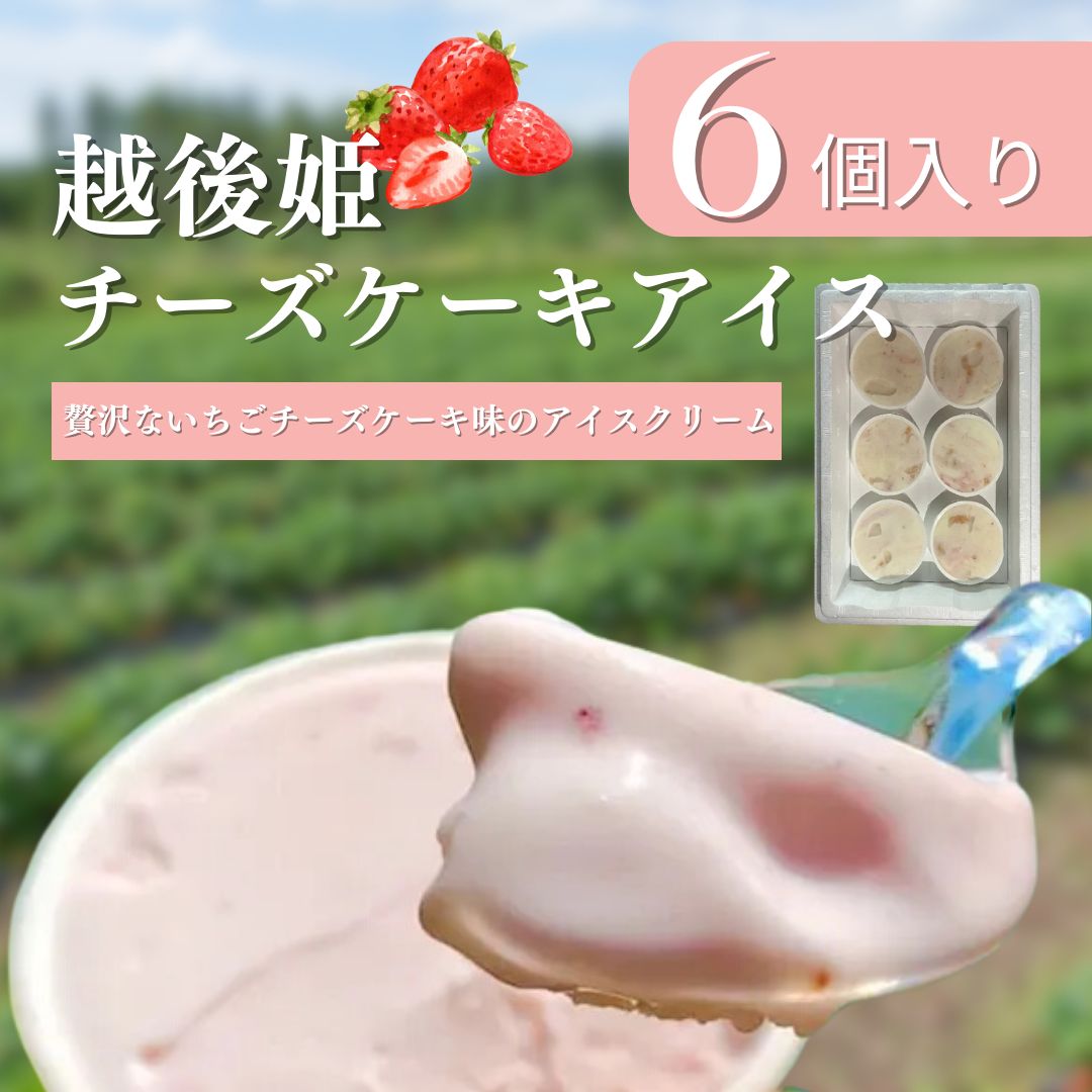 【ふるさと納税】越後姫チーズケーキアイス6個 ケーキ イチゴ 苺 アイスケーキ チーズケーキ デザート おやつ 冷凍 上越市 新潟