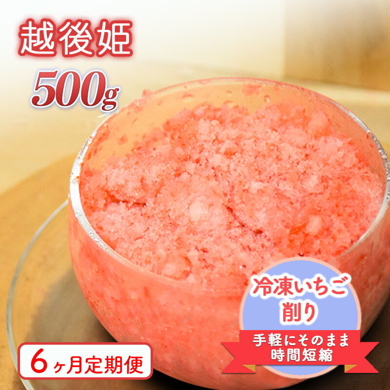 【ふるさと納税】削りいちこ゛越後姫500g　6ヶ月定期便 冷凍 イチゴ 苺 果物 フルーツ 新潟