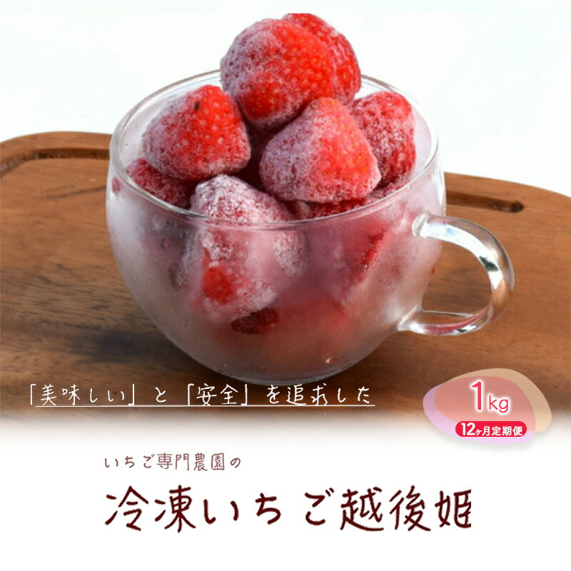 【ふるさと納税】冷凍いちご 越後姫1kg 12ヶ月定期便 冷凍 イチゴ 苺 果物 フルーツ 定期 新潟