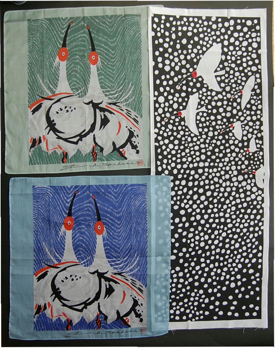 【ふるさと納税】佐渡版画村オリジナルデザイン　ハンカチと手ぬぐい｜新潟県佐渡市