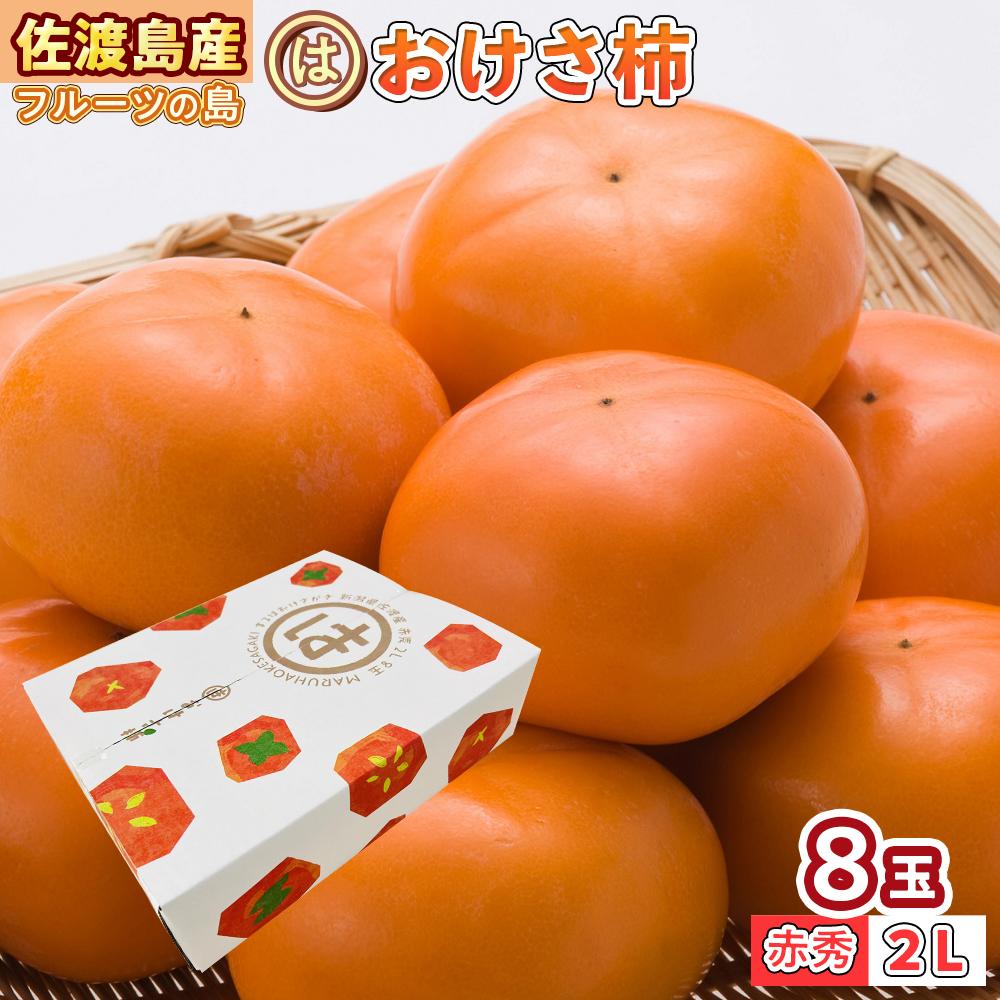 【ふるさと納税】【先行予約】高級おけさ柿赤秀2L（8玉）＜まるはおけさがき＞ | フルーツ 果物 くだもの 食品 人気 おすすめ 送料無料