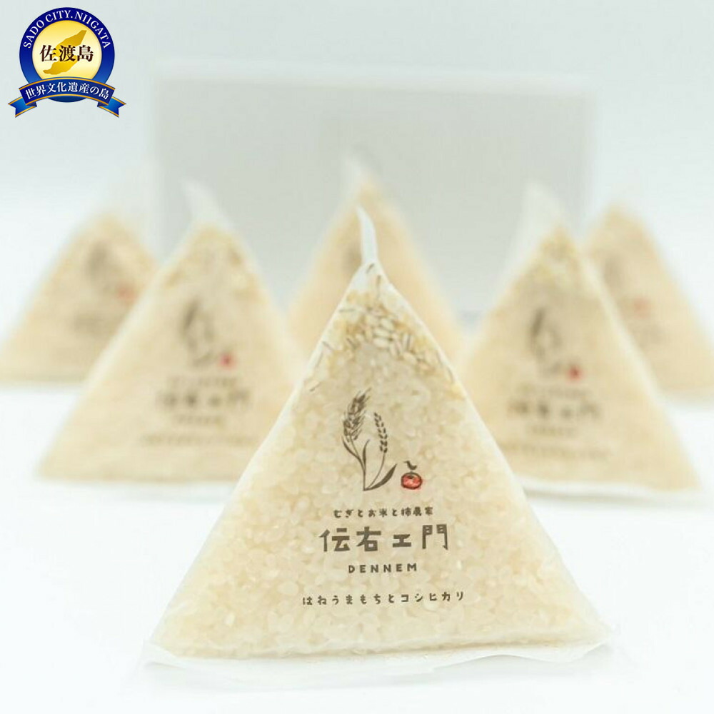 【ふるさと納税】健康な笑顔 　はねうまもち30ｇと 伝右ェ門コシヒカリ120ｇ（150ｇ のテトラ型袋×6） | お米 こめ 白米 穀物 穀類 食品 人気 おすすめ 送料無料