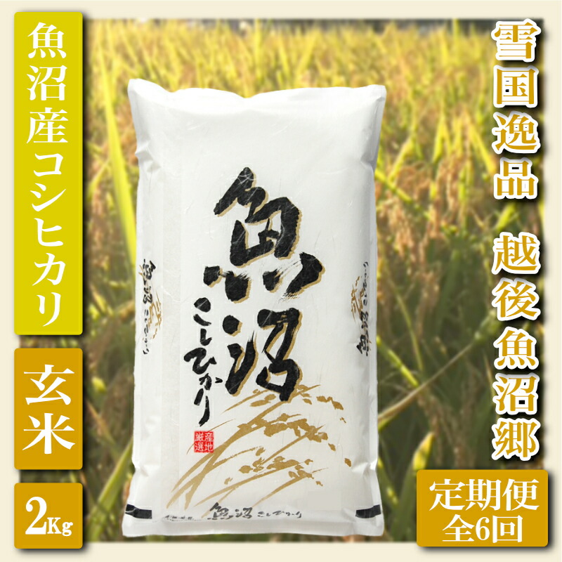 【ふるさと納税】【定期便：雪国逸品 玄米２Kg×6ヶ月】越後魚沼郷 魚沼産コシヒカリ お米 ブランド米 銘柄米 ご飯 おにぎり お弁当 和食 産地直送 香り つや 粘り 　お届け：寄附入金月の翌月より発送