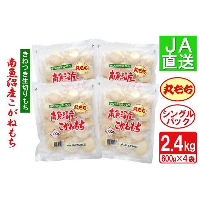 【ふるさと納税】南魚沼産こがねもち「生切りもちシングルパック」丸もち2.4kg | もち 食品 人気 おすすめ 送料無料 魚沼 南魚沼 南魚沼市 新潟県 こがねもち 餅 産地直送 JA発