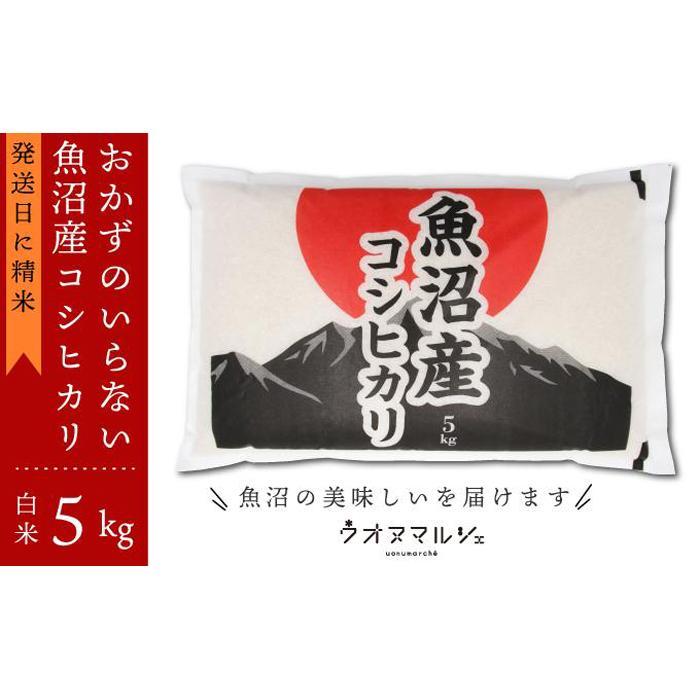 【ふるさと納税】【令和７年産】おかずのいらない 魚沼産コシヒカリ　白米５ｋｇ　令和７年産【銘柄米 ブランド米 精米 こしひかり コシヒカリ 魚沼産 新潟米 産地直送 お米 米 こめ コメ ご飯 御飯 ごはん】｜新潟県南魚沼市 24,000円