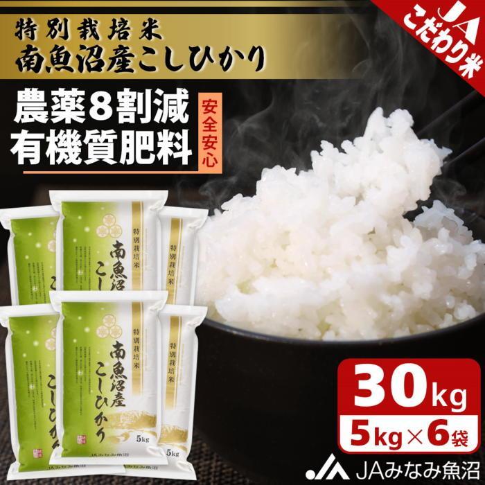 【ふるさと納税】【令和7年産】特別栽培米南魚沼産こしひかり8割減 30kg 精米 ≪農薬8割削減 有機肥料 精米HACCP認定工場 特A獲得日本一産地 高品質精米 もっちり甘い 南魚沼産コシヒカリ コシヒカリ こしひかり 銘柄米 ブランド米 南魚沼産≫|新潟県南魚沼市