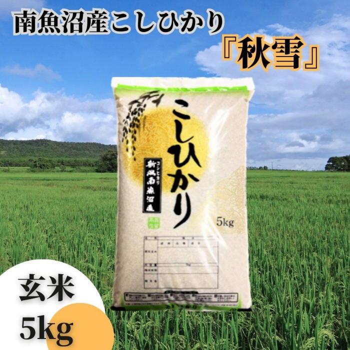 【ふるさと納税】【令和8年産 新米予約】南魚沼産こしひかり「秋雪」玄米５ｋｇ 新潟県の特A地区南魚沼市の美味しいお米【銘柄米 ブランド米 玄米 こしひかり コシヒカリ 魚沼産 新潟米 産地直送 お米】【2026年10月上旬より1ヶ月以内に順次発送予定】｜新潟県南魚沼市