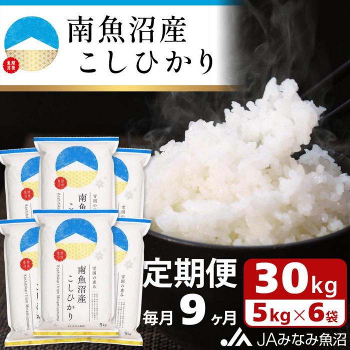 【ふるさと納税】【JAみなみ魚沼定期便】南魚沼産こしひかり（30kg×全9回）精米 精米HACCP認定工場 特A獲得日本一産地 JAみなみ魚沼一番人気 高品質精米 雪国の恵み もっちり甘い 南魚沼産コシヒカリ | お米 こめ 白米 食品 人気 おすすめ 送料無料 魚沼 南魚沼