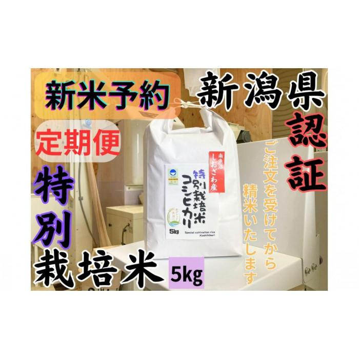 【ふるさと納税】【令和8年産・新米予約・定期便】安心安全の新潟県南魚沼産特別栽培米コシヒカリ　5kg&times;12か月　新潟県認証【定期便 銘柄米 ブランド米 精米 こしひかり コシヒカリ】【2026年10月上旬より1ヶ月以内に順次発送予定】｜新潟県南魚沼市