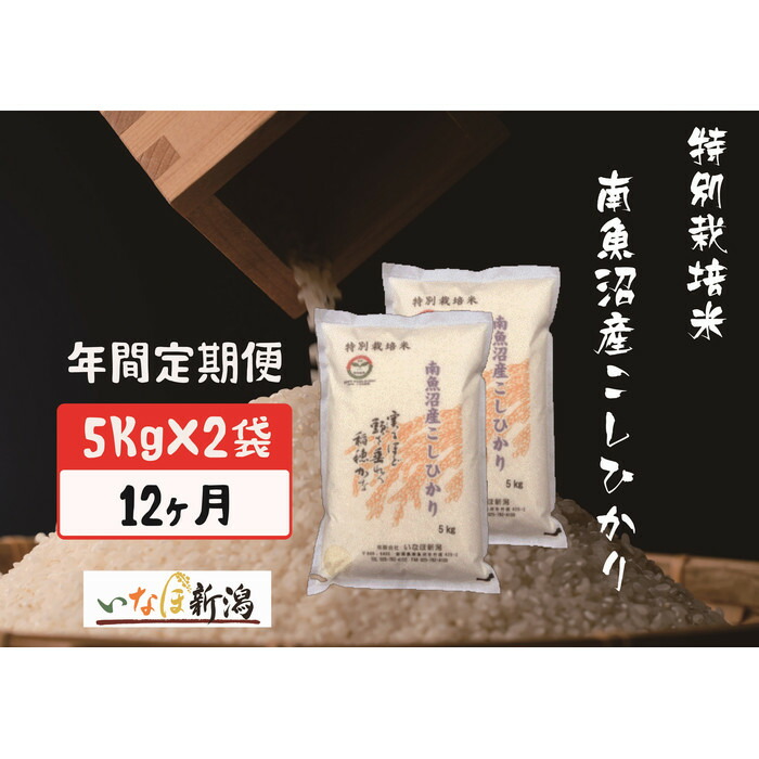 令和7年産】【定期配送】南魚沼産コシヒカリ特別栽培米 白米 10kg 全12