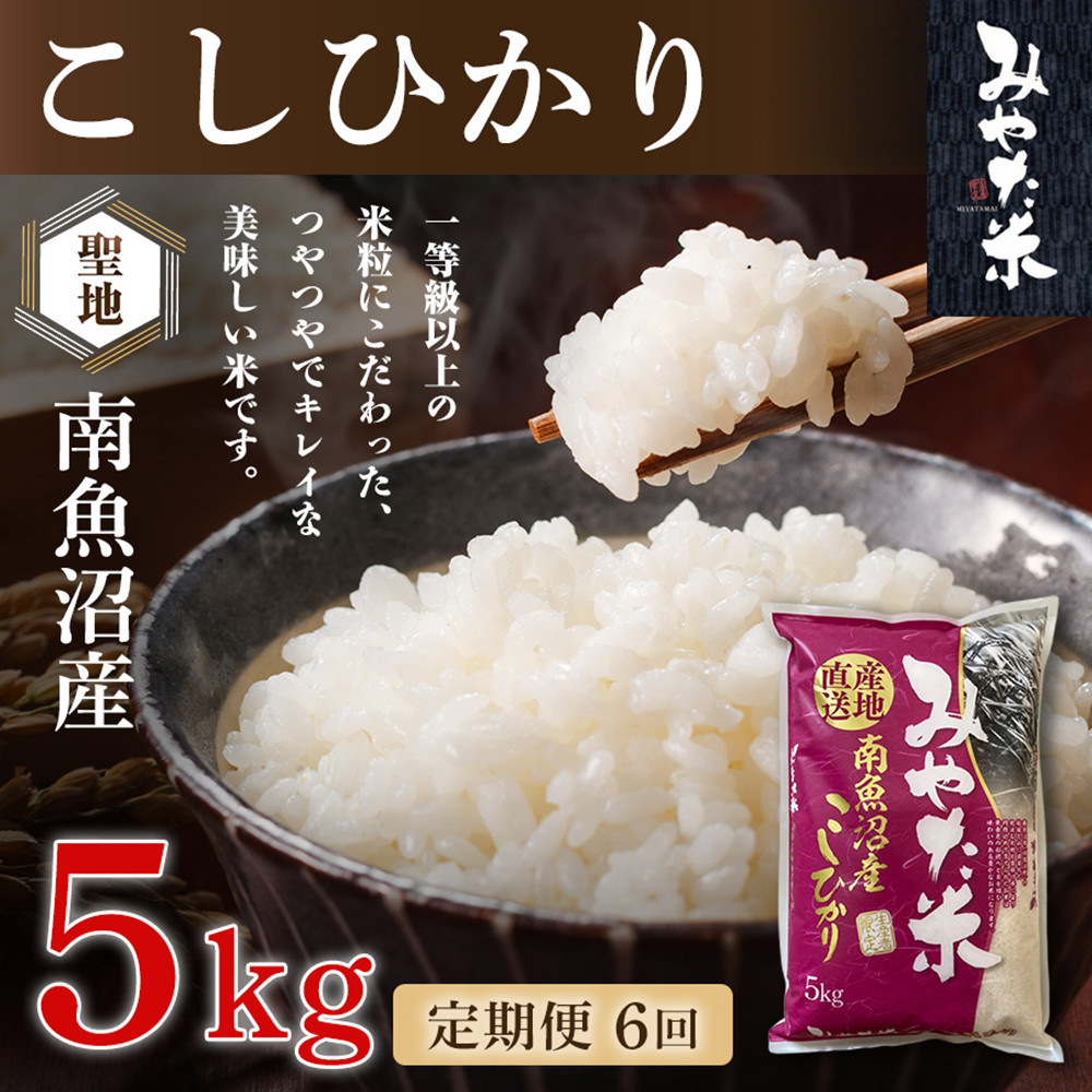【ふるさと納税】【令和8年産新米予約】【定期便6ヶ月】南魚沼産こしひかり みやた米5kg【定期便 銘柄米 ブランド米 精米 こしひかり コシヒカリ 魚沼産 新潟米 お米 米 こめ コメ ごはん】【2026年10月上旬より1ヶ月以内に順次発送予定】|新潟県南魚沼市