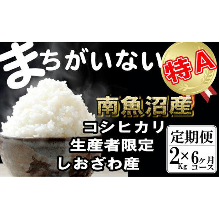 【ふるさと納税】【令和7年産】米 定期便 コシヒカリ 南魚沼しおざわ産 12kg ( 2kg × 6ヶ月 ) 契約栽培 | お米 こめ 白米 コシヒカリ 食品 人気 おすすめ 送料無料 魚沼 南魚沼 南魚沼市 新潟県産 新潟県