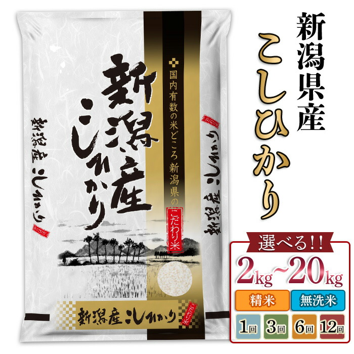 【ふるさと納税】米 無洗米 定期便 2kg 5kg 6kg 8kg 10kg 20kg 小分け 新潟コシヒカリ 令和7年産 選べる容量 種類 発送回数 1回 3回 6回 12回 3ヶ月 6ヶ月 12ヶ月 3か月 6か月 12か月 新潟こしひかり 精米 白米 お米 新潟県産コシヒカリ（サンヴィリッジ新潟）：新潟県胎内市