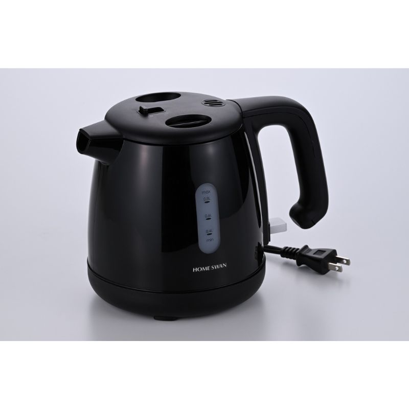 【ふるさと納税】転倒湯漏れ機能付き 電気ケトル0.8L 黒 電化製品 キッチン用品 電気ケトル 空だき防止機能 こぼれにくい 卓上