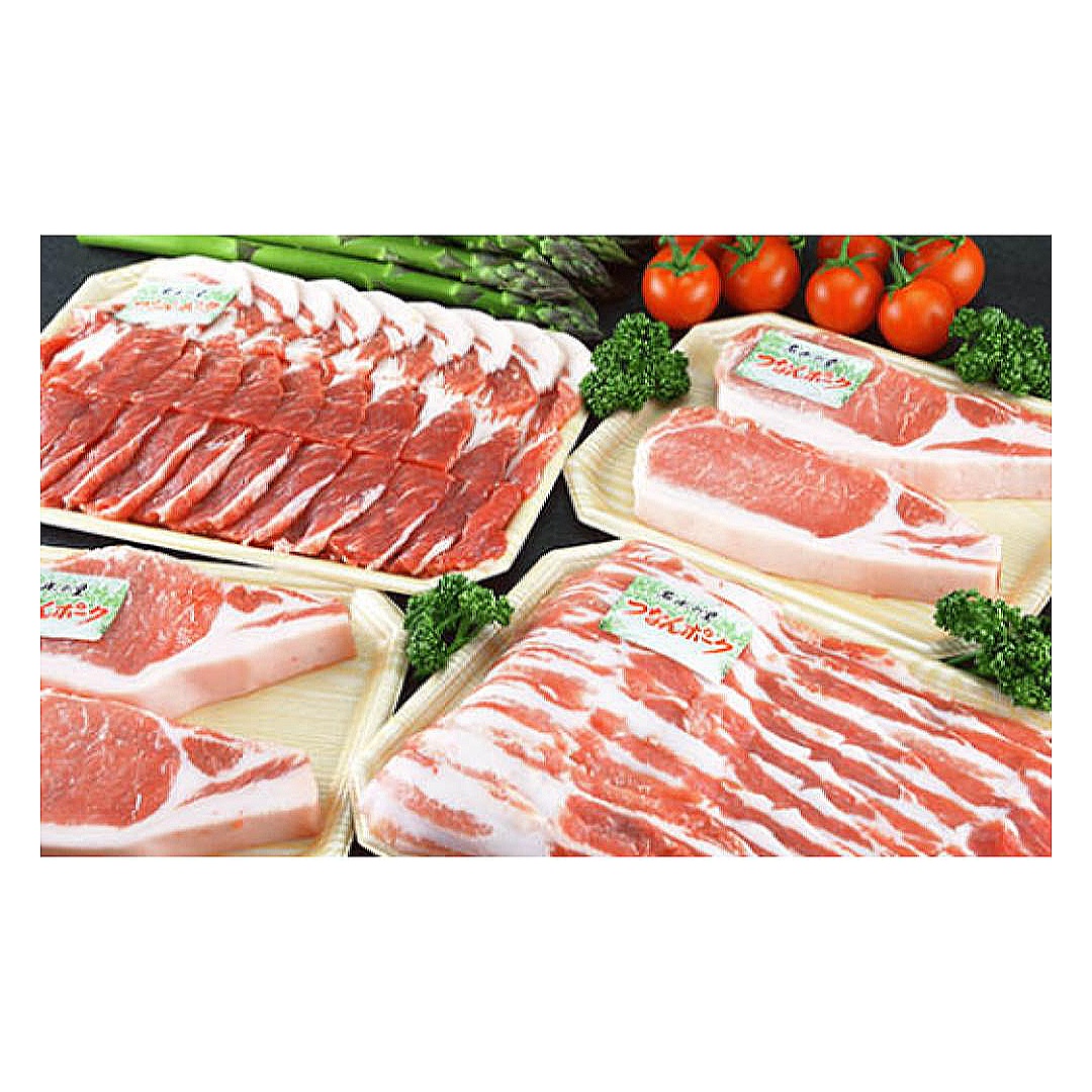 【ふるさと納税】つなんポーク 豚肉 3種 食べ比べセット 1.52kg ( ロース切身 130g &times; 4枚 ・ 肩ロース 500g ・ 腹肉スライス 500g ) | 国産 豚肉 ぶた肉 肉 豚 詰め合わせ セット A 新潟県 津南町｜新潟県津南町