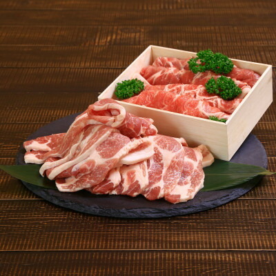 【ふるさと納税】絶品もち豚!肩ロース (しゃぶしゃぶ用500g・焼肉用400g) 合計900gセット_ もち豚 豚肉 肩ロース しゃぶしゃぶ 焼肉 セット 美味しい 人気 【配送不可地域:離島】【1644027】|新潟県関川村