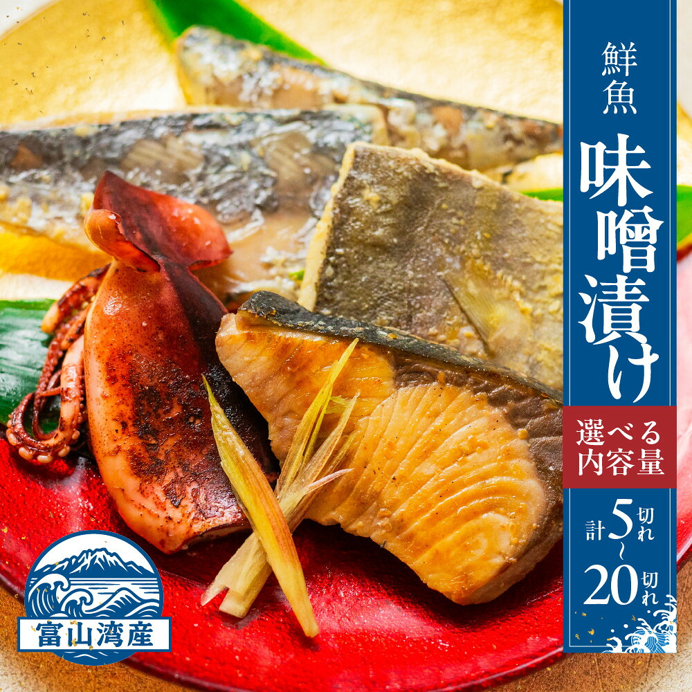 【ふるさと納税】富山湾鮮魚味噌漬け 【選べる内容量】計5切れ～20切れ | 富山市 魚 さかな 味噌漬け ぶり かんぱち めだい たちうお するめいか かます いわし 白がれい さば さわら まだら セット おすすめ 人気 送料無料