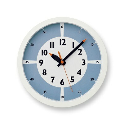 fun pun clock with color! ライトブルー (YD15-01 LBL) Lemnos レムノス 時計 お届け