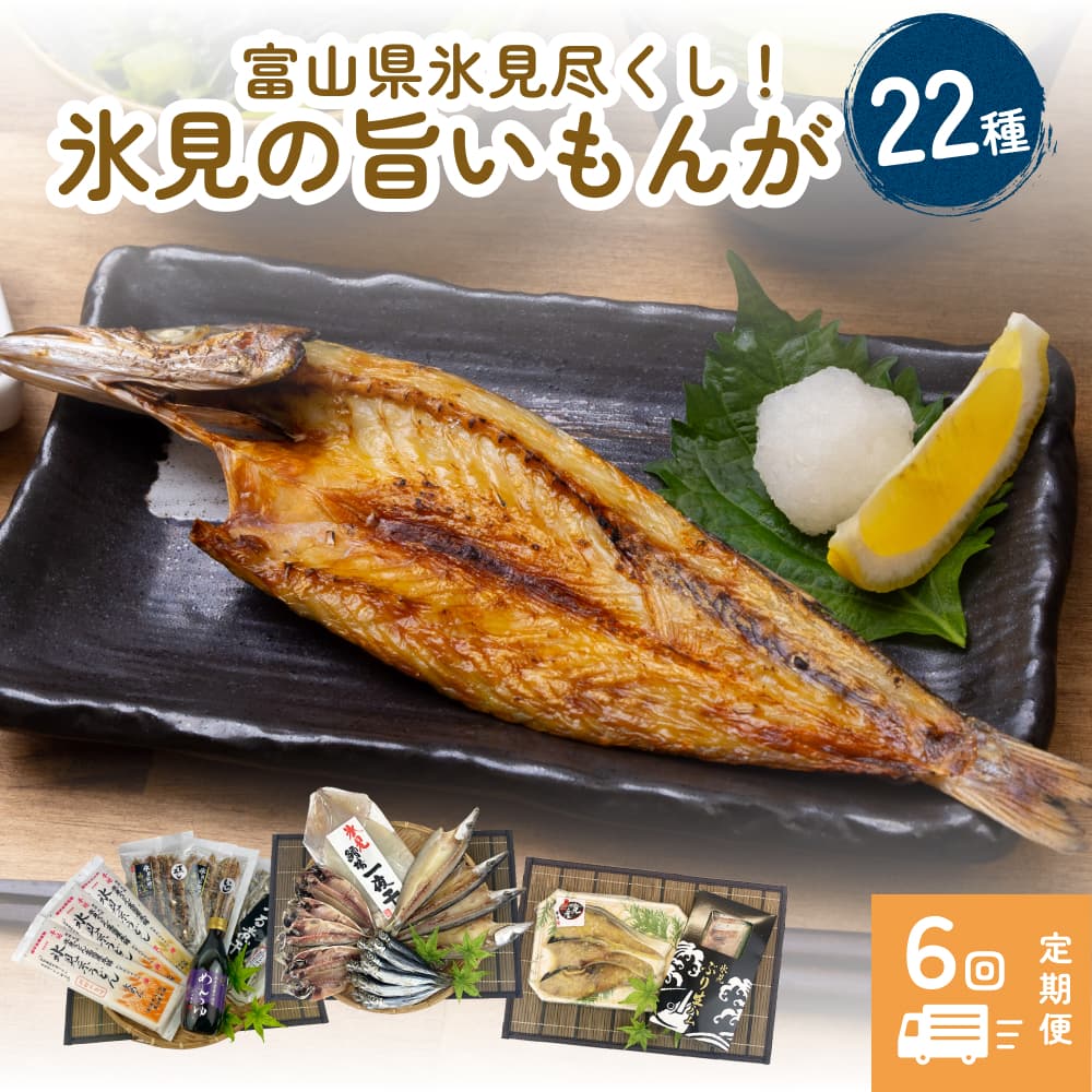 【ふるさと納税】 〈定期便 全６回〉 富山県氷見尽くし！「氷見ぶり」「氷見産干物」「氷見産昆布〆お刺身」「氷見糸うどん」「ほたるいか」など氷見の旨いもんが22種！【定期便 魚貝類 干物 加工食品 魚介類 ぶり ほたるいか アジ サバ  昆布締め 氷見うどん 煮干し  氷見】