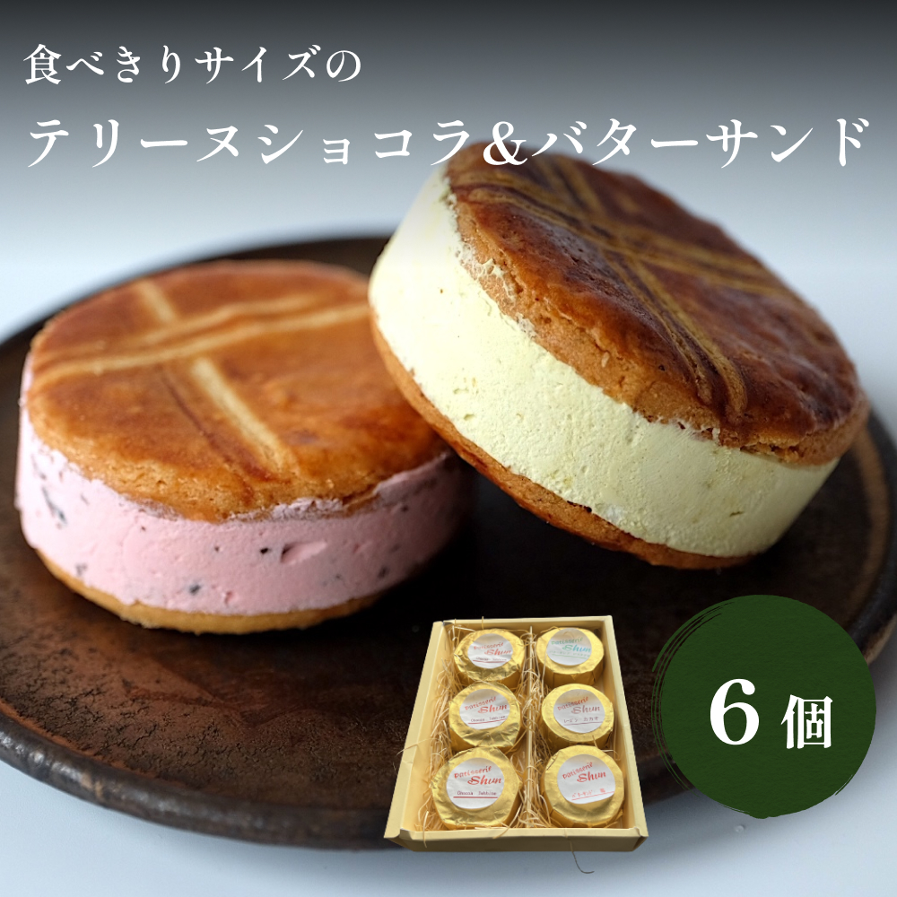 【ふるさと納税】食べきりサイズのテリーヌ&バターサンド６個セット パティスリーシュン | バタークッキー バタークリーム バターサンド 味はお任せ 5個 チョコレート テリーヌ 冷凍 スイーツ 洋菓子 菓子 詰め合わせ お取り寄せ 富山 氷見