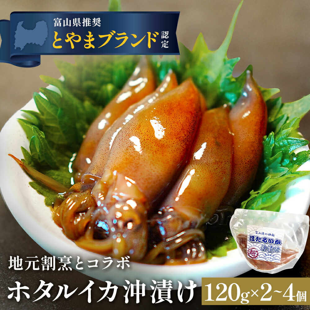 【ふるさと納税】ホタルイカ沖漬け 120g×2-4個 〈冷凍〉|富山県氷見市