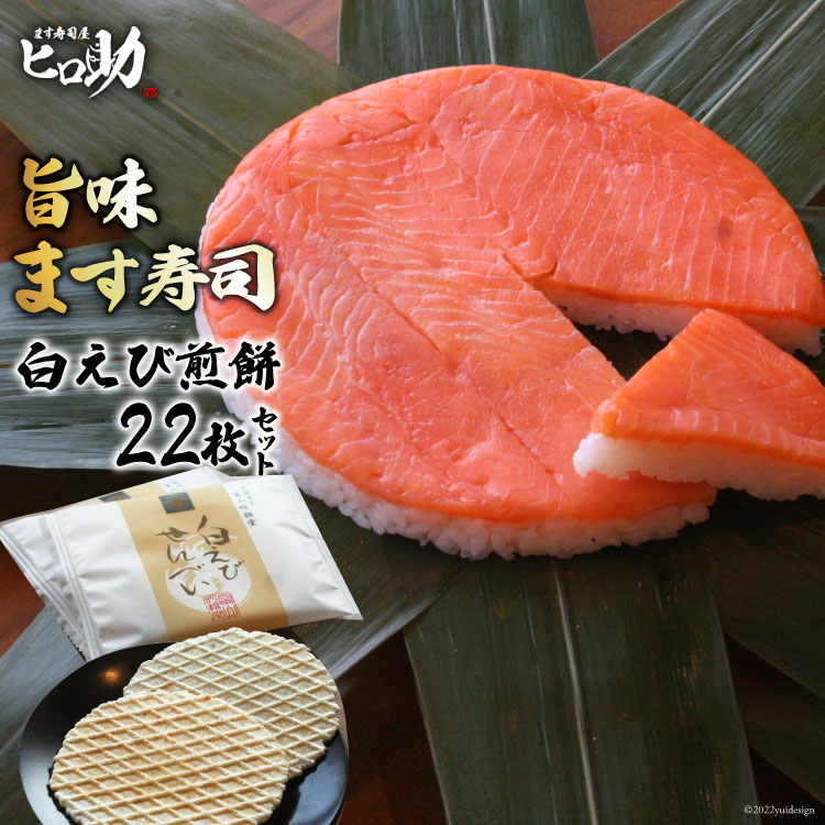 柔らかい 旨味 ます寿司 400g×1個 白えび煎餅 22枚 セット 鱒寿司