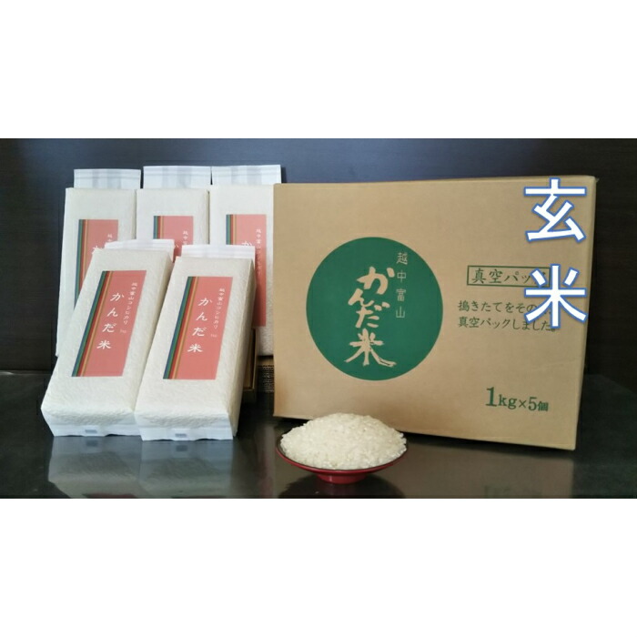 現金特価 楽天市場 ふるさと納税 E4 定期便５か月 鮮度の米 かんだ米 玄米 計25kg 真空パック５kg ５か月定期便 富山県小矢部市 全日本送料無料 Blog Belasartes Br