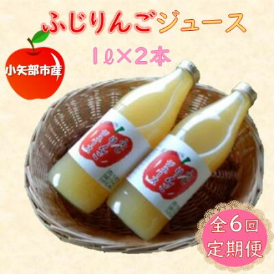 【ふるさと納税】【2ヵ月毎定期便】丸ごとサンふじりんごジュース　1L×2本全6回【4058404】