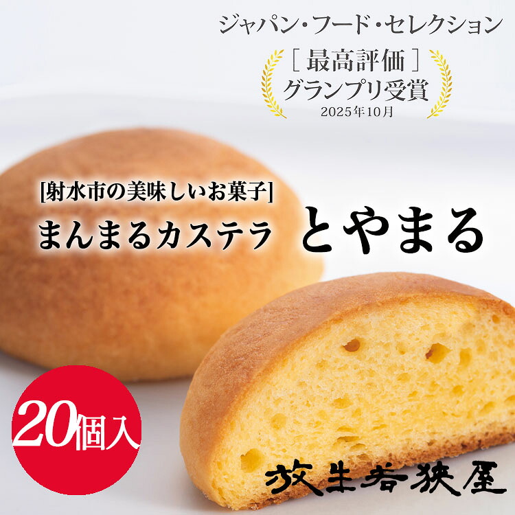 【ふるさと納税】【射水の美味しいお菓子】放生若狭屋 まんまるカステラ とやまる 20個入（イナガキヤストデザイン） ※離島への配送不可
