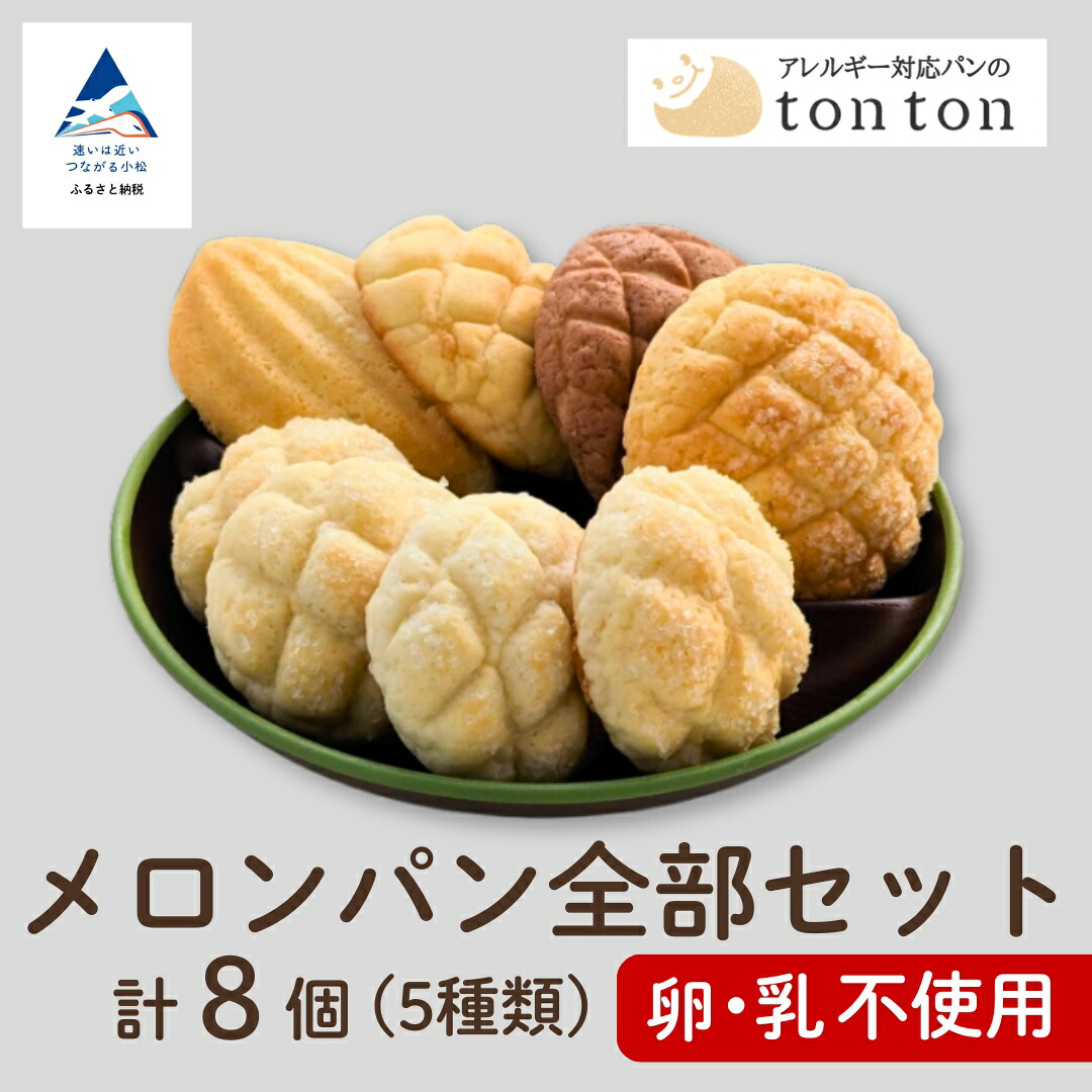 【ふるさと納税】《卵・乳アレルギー対応》 メロンパン全部セット 冷凍パン 卵不使用 乳不使用 冷凍 パン 小松市 石川県 007042【トントンパン】