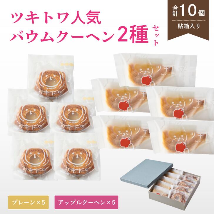 【ふるさと納税】ツキトワバウム人気2種詰め合わせ10個入り 個包装 【スイーツ お菓子 お土産 バウムクーヘン バームクーヘン 手土産 おやつ デザート お取り寄せグルメ 人気 送料無料 セット おすすめ ギフト プレゼント 米粉】bm008n00｜石川県小松市