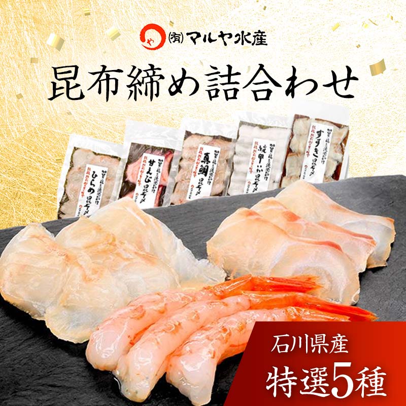 【ふるさと納税】昆布締め詰合せ おまかせ5種 無添加 昆布締め 刺身 おまかせ セット 詰合せ 真空包装 おつまみ 肴 海産物 海の幸 魚介 国産 食品   能登半島地震復興支援  22000円 2万円 F6P-0562