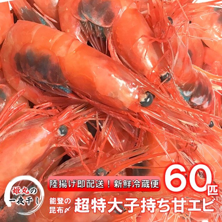 【ふるさと納税】[D024] 獲れたて鮮度抜群！姫丸の子持ち甘エビ60匹丸ごと昆布〆【2025年１月～10月発送】
