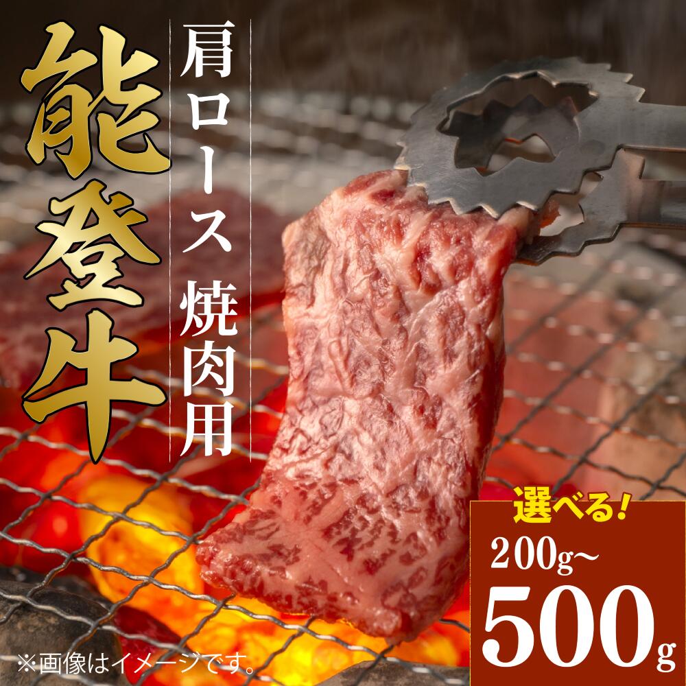 【ふるさと納税】 黒毛和牛 肩 ロース 焼肉用 能登牛 500g 300g 200g ギフト 選べる容量 小分け とろける 食感 希少 ギフトボックス 贈答 プレゼント ブランド 和牛 国産 肉 冷凍 石川 羽咋 能登 国産 能登半島 牛 牛肉 焼肉 炒め物 にも 災害支援 復興支援