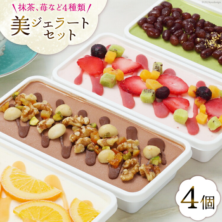 【ふるさと納税】 アイス 美・ジェラートギフトセット 500ml×4個 [アーリオ・オーリオ 石川県 津幡町 28ae0002] アイスクリーム ジェラート スイーツ デザート 詰め合わせ セット バニラ オレンジ チョコ ナッツ 苺 抹茶 小豆 大納言