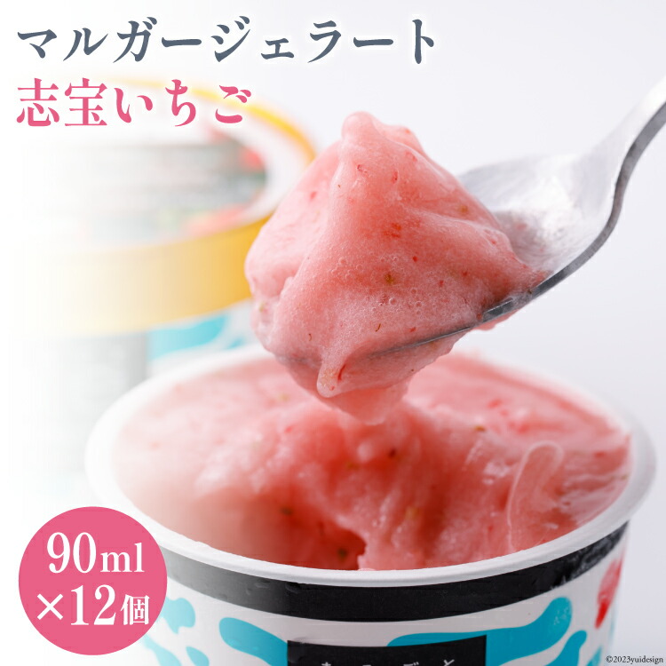【ふるさと納税】 マルガージェラート12個セット（志宝いちご12個） [モアショップヤマモト（アイス） 石川県 宝達志水町 38600457] ◎