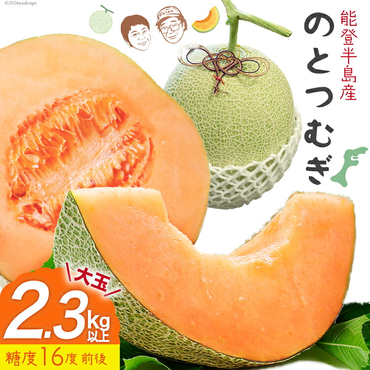 【ふるさと納税】 【期間限定】 大玉 赤肉 メロン 能登産 のとつむぎ 約2.3kg以上 [つむぎ会 石川県 中能登町 27ag0021] めろん 果物 フルーツ 能登