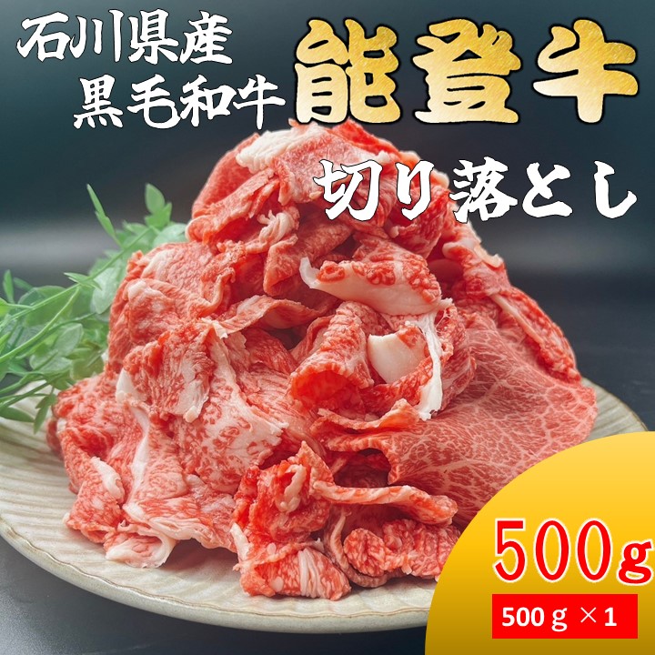 【ふるさと納税】石川県産 能登牛 切り落とし 500g × 1パック | 冷凍便 肉 牛肉 奥能登 能登半島 500グラム 国産 切落し ブランド牛 和牛 黒毛和種 黒毛和牛 送料無料|石川県穴水町