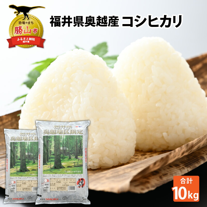 【ふるさと納税】令和7年産 福井県産奥越コシヒカリ5kg &times;2袋（計 10kg） / こしひかり お米 米 こめ ブランド米 精米 白米 国産 福井県産 勝山市｜福井県勝山市